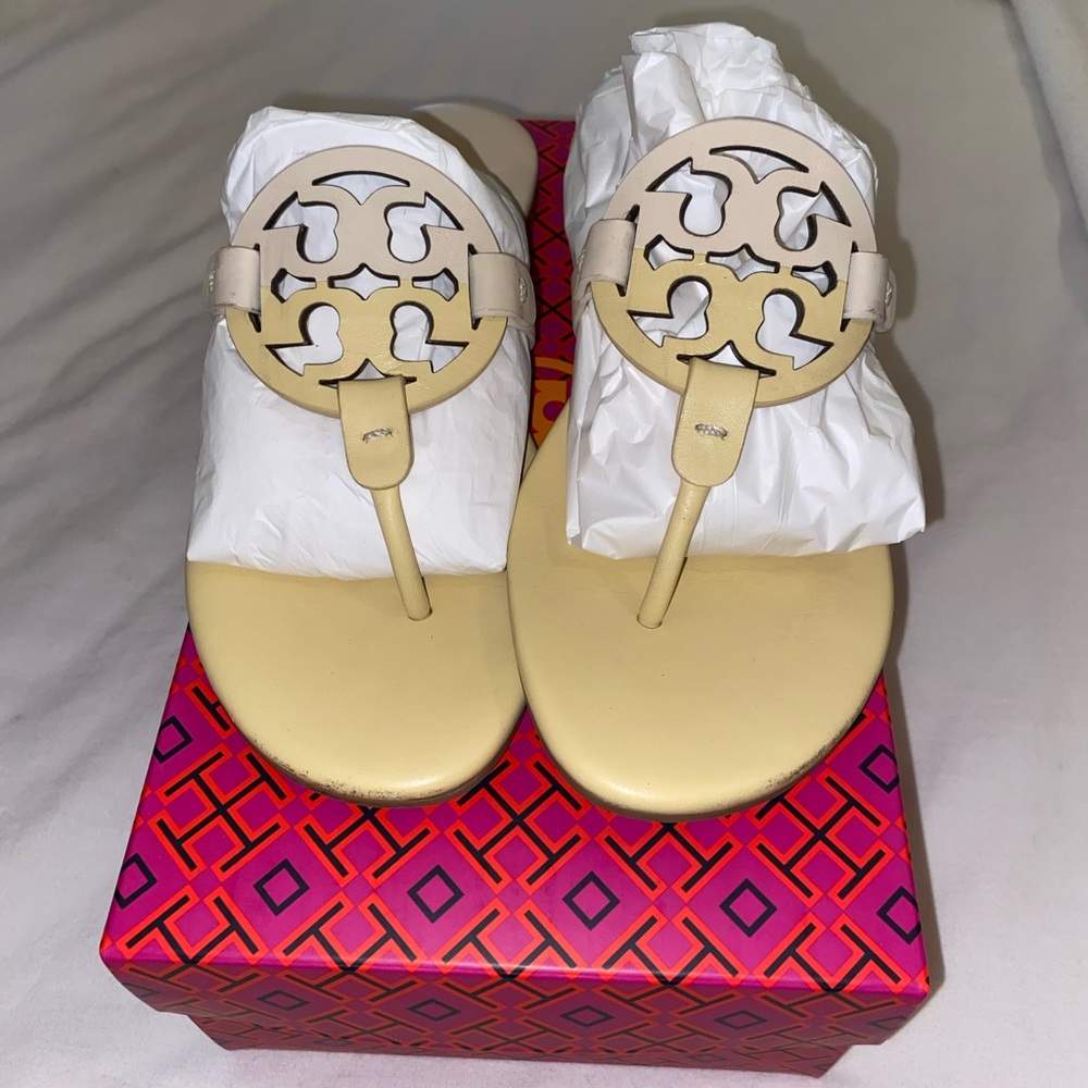Tory Burch Miller Paris Nappa Sock in New Cream, box and dust bag included